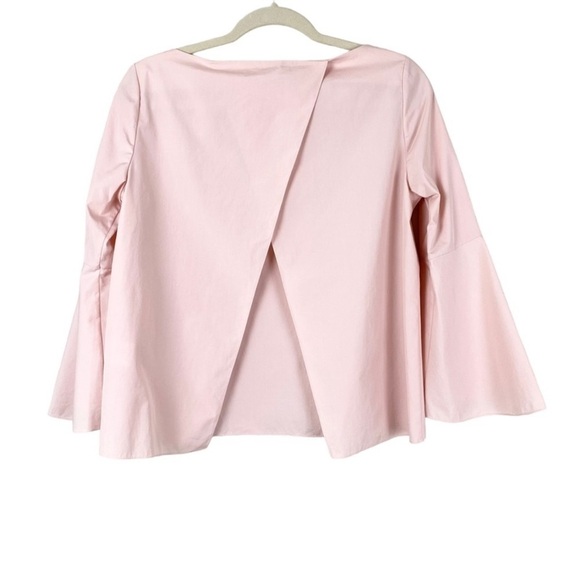 Alice + Olivia Pink Bell Sleeve Top S Boat Neck Spit Back sz XS - Picture 6 of 9